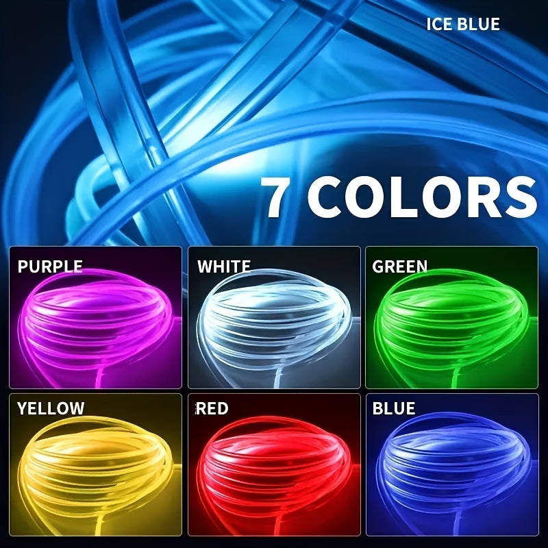 RGB LED Car Interior Ambient Light Strips – USB Powered, Music Sync, DIY Atmosphere Lighting