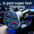 100W 8-Port Fast Charging Car Charger – 4x USB-C PD & 4x USB-A, 12/24V Compatible