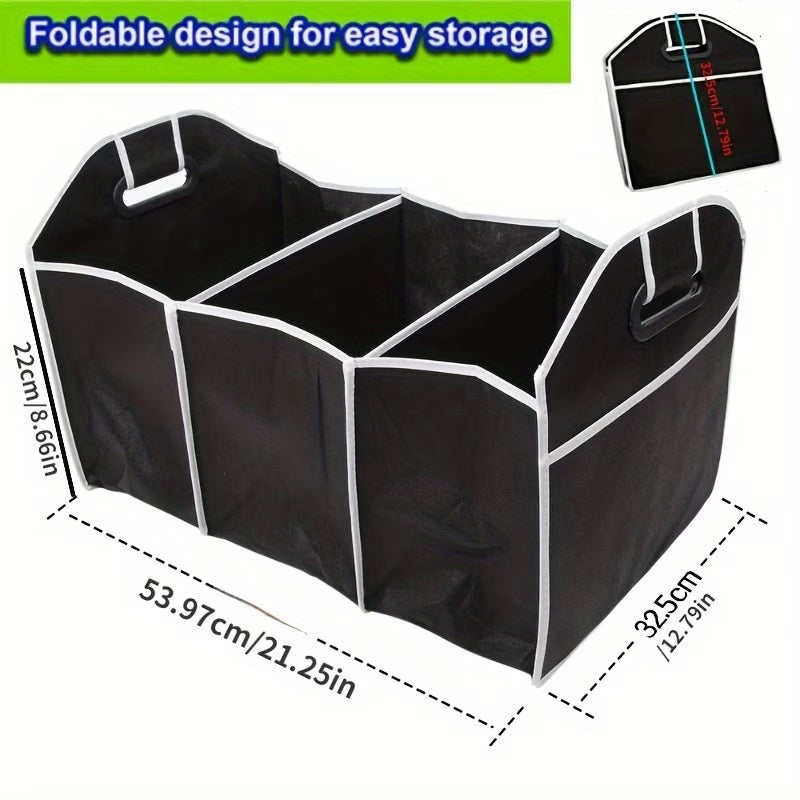 Foldable Car Boot Organiser – 3-Compartment Storage Bag for SUV, Truck, Van & Sedan