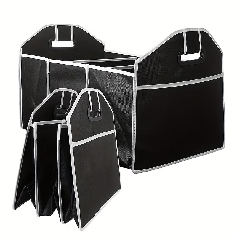 Foldable Car Boot Organiser – 3-Compartment Storage Bag for SUV, Truck, Van & Sedan