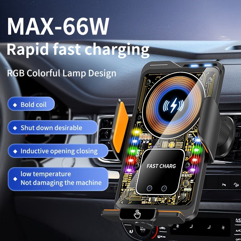 3-in-1 Car Phone Holder with 15W Wireless Charging & Power Bank – Magnetic Vent Mount