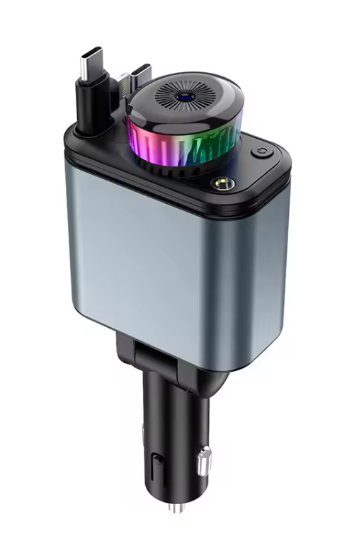 C7 Starry Sky Aromatherapy Car Charger — 180W 4-in-1 Retractable Fast Charger with LED Galaxy Lights & Dual USB / Type-C Ports