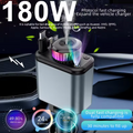 C7 Starry Sky Aromatherapy Car Charger — 180W 4-in-1 Retractable Fast Charger with LED Galaxy Lights & Dual USB / Type-C Ports