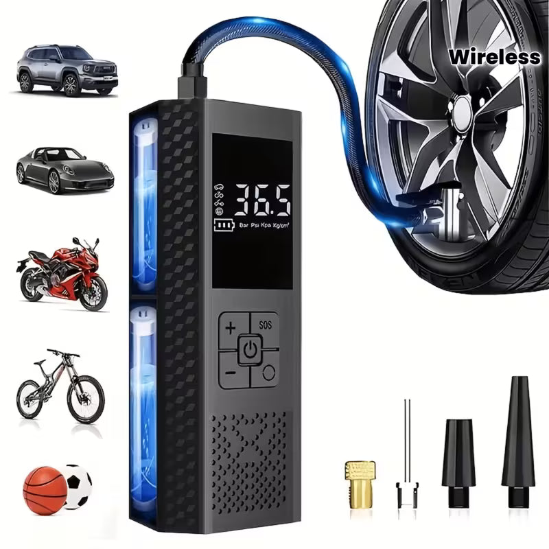150PSI Portable Air Compressor – Cordless Smart Tire Inflator with LED Display