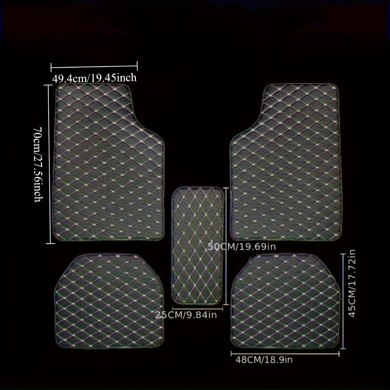 Luxury PU Leather Car Floor Mats – 5-Piece Set, All-Weather Non-Slip, Universal Fit