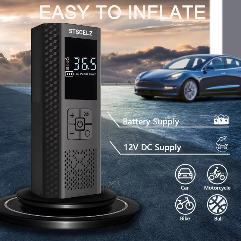 150PSI Portable Air Compressor – Cordless Smart Tire Inflator with LED Display