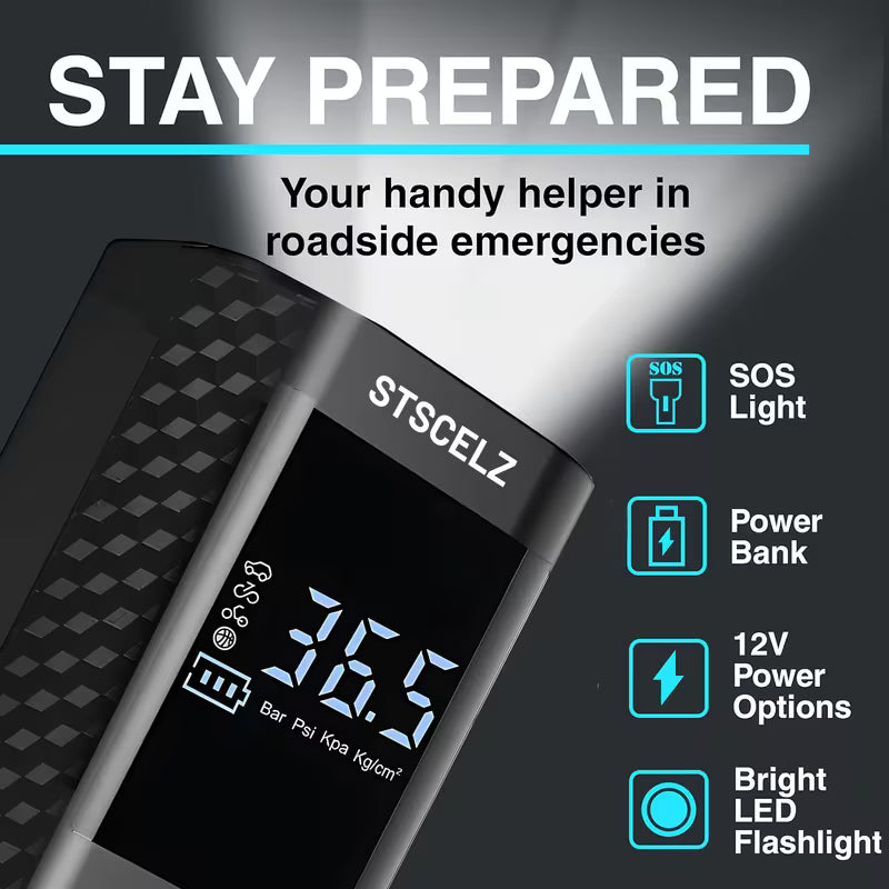 150PSI Portable Air Compressor – Cordless Smart Tire Inflator with LED Display