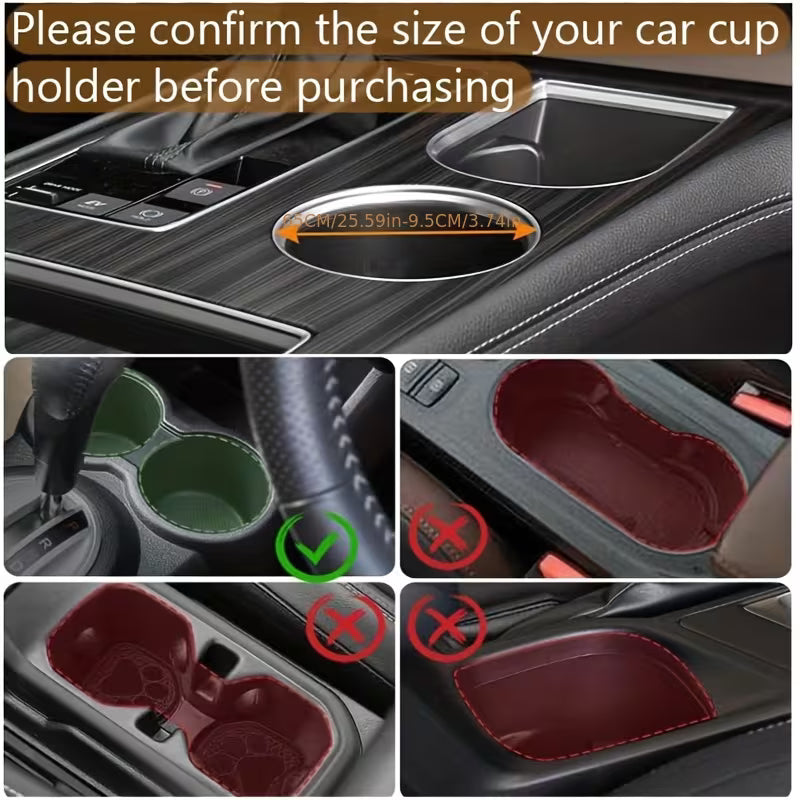360° Rotating Car Cup Holder Tray with Phone Slot & Console Organizer