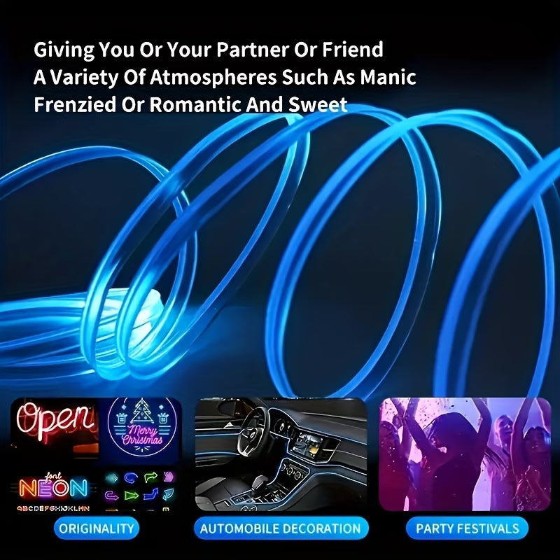 RGB LED Car Interior Ambient Light Strips – USB Powered, Music Sync, DIY Atmosphere Lighting