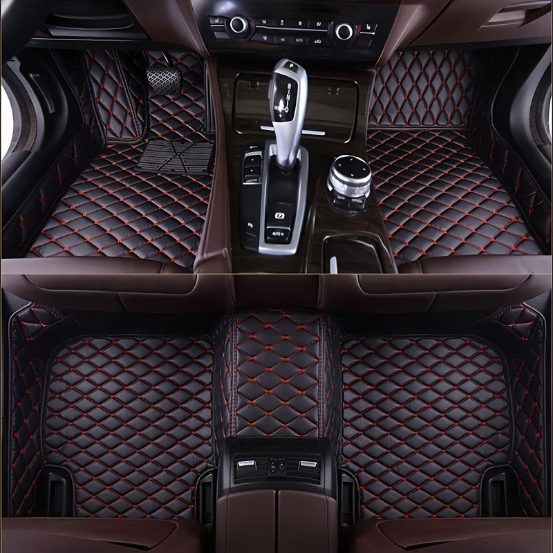Luxury PU Leather Car Floor Mats – 5-Piece Set, All-Weather Non-Slip, Universal Fit