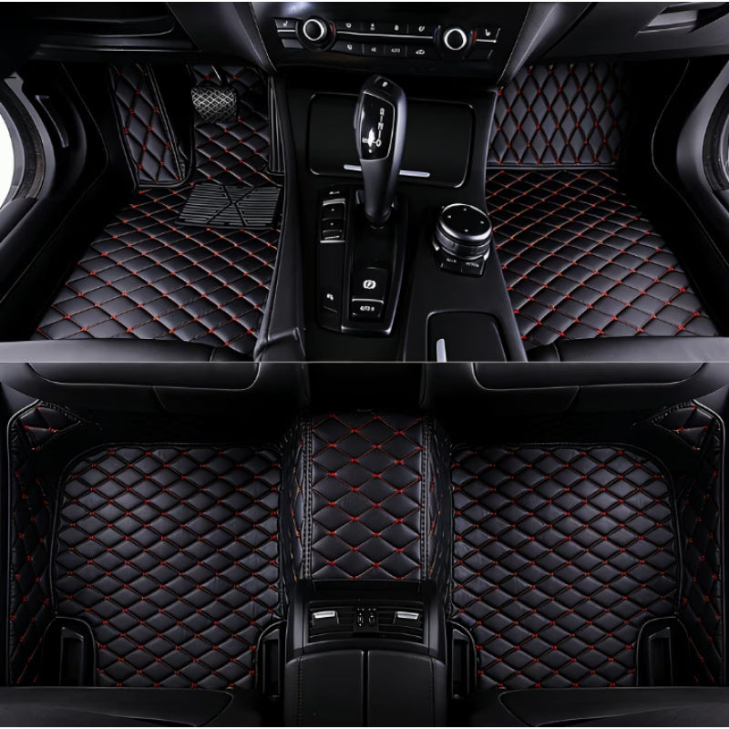 Luxury PU Leather Car Floor Mats – 5-Piece Set, All-Weather Non-Slip, Universal Fit