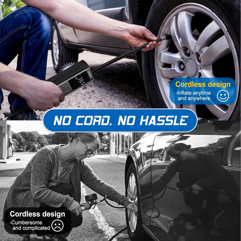 150PSI Portable Air Compressor – Cordless Smart Tire Inflator with LED Display
