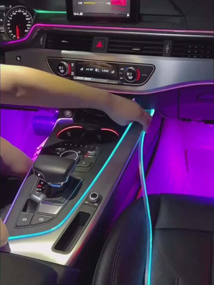 RGB LED Car Interior Ambient Light Strips – USB Powered, Music Sync, DIY Atmosphere Lighting