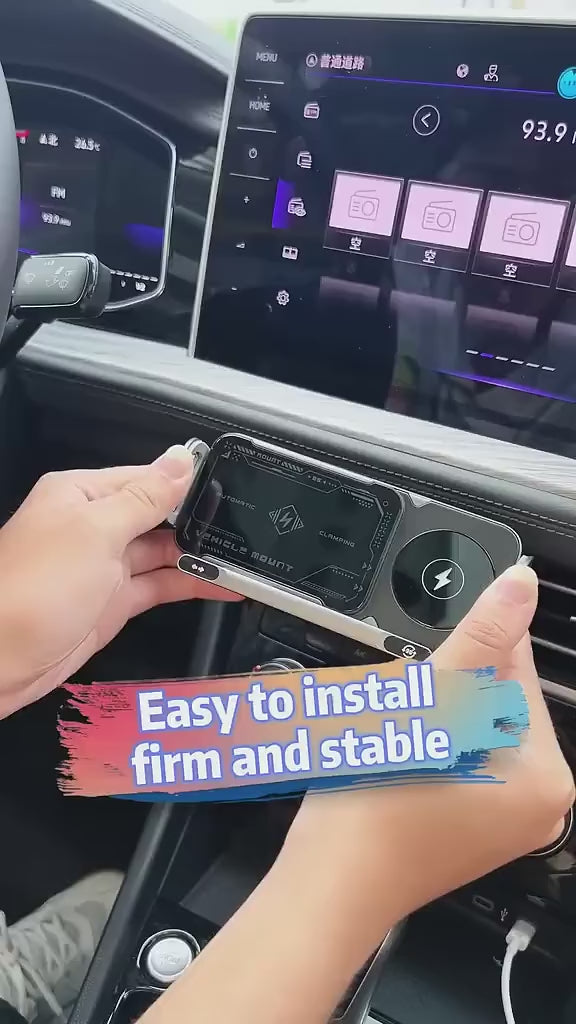 LuxDrive ProGrip 15W Wireless Car Charger Mount — Auto-Clamping 360° Rotatable for Samsung Z Fold, iPhone & All Phones