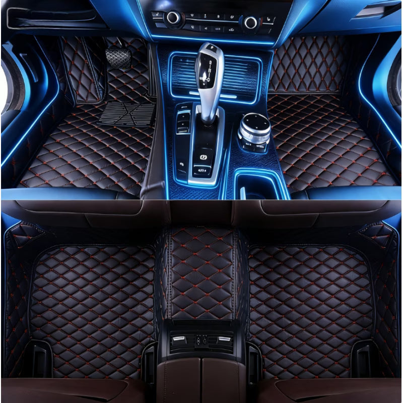 Luxury PU Leather Car Floor Mats – 5-Piece Set, All-Weather Non-Slip, Universal Fit