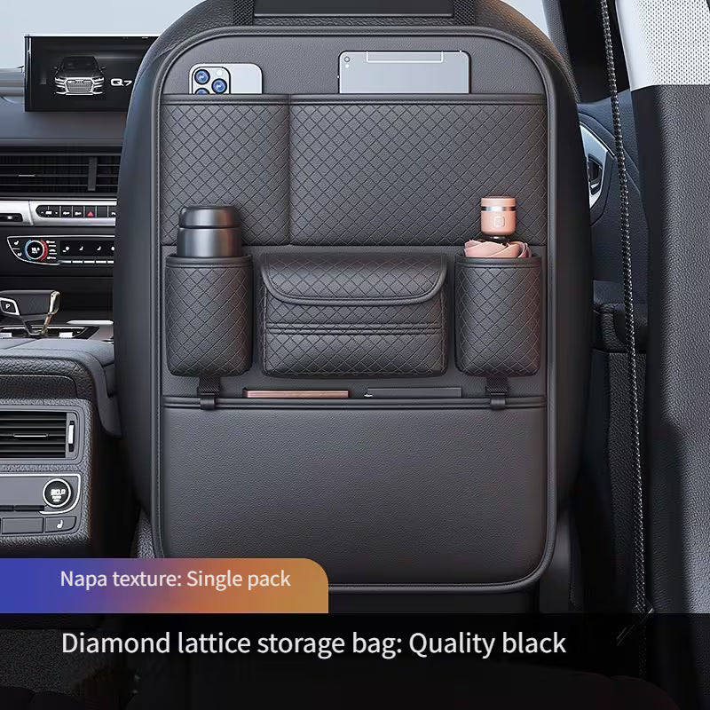 Car Seat Back Organizer with Two Cup Holders & Tissue Box